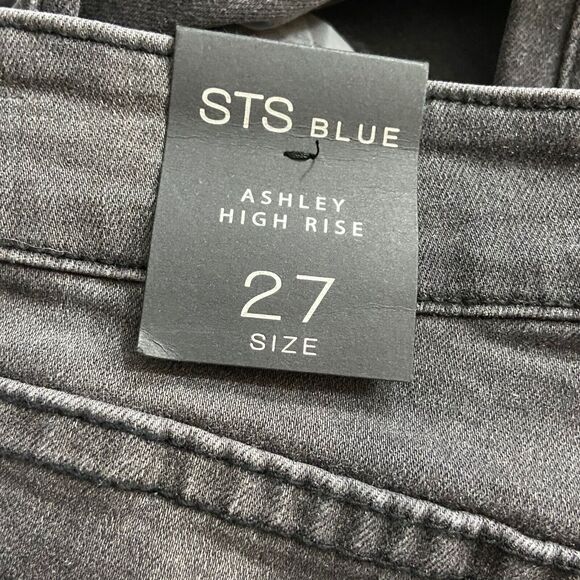 STS Blue Ashley High Rise Skinny Jeans Size 27 Faded Black Studded Raw Step-Hem - Picture 5 of 10